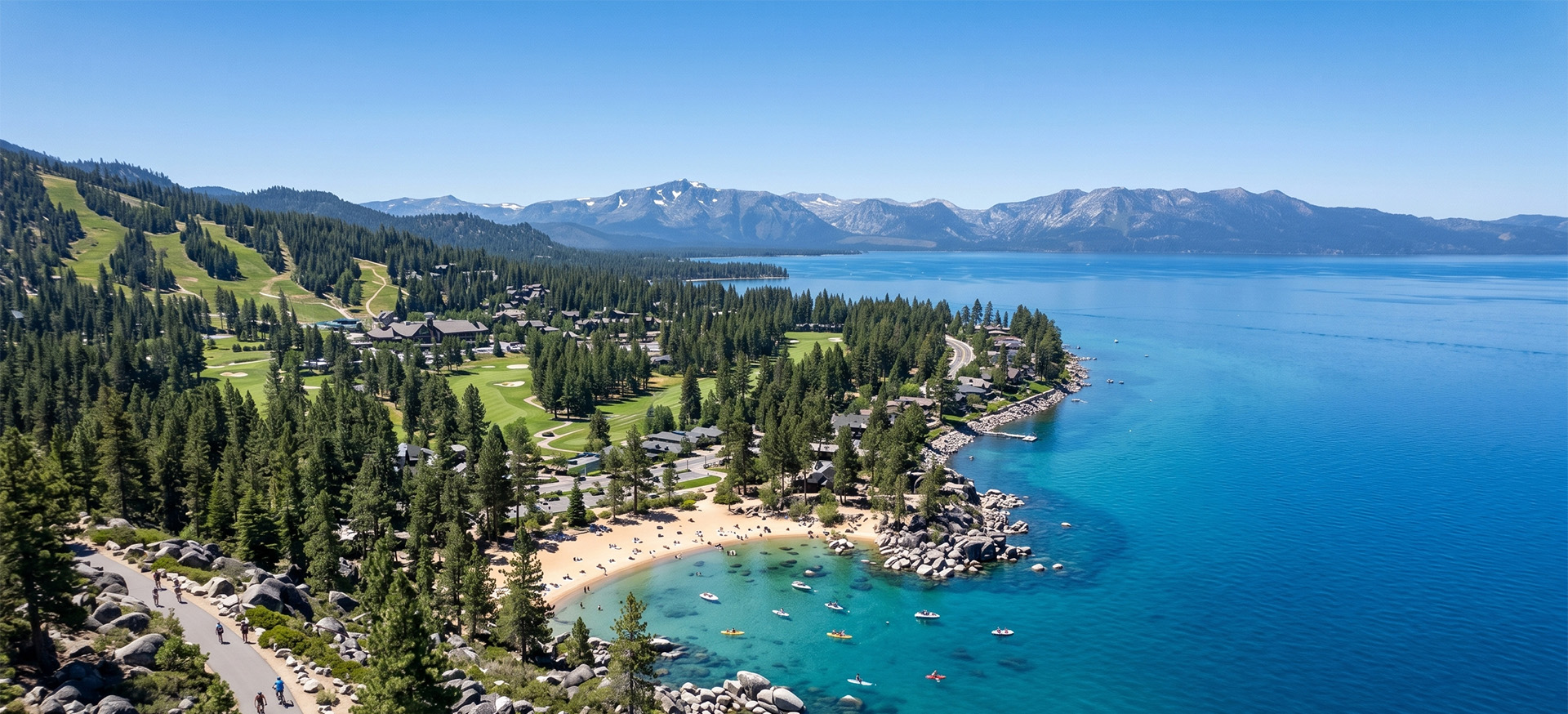 incline village Nevada looking over Sand Harbor